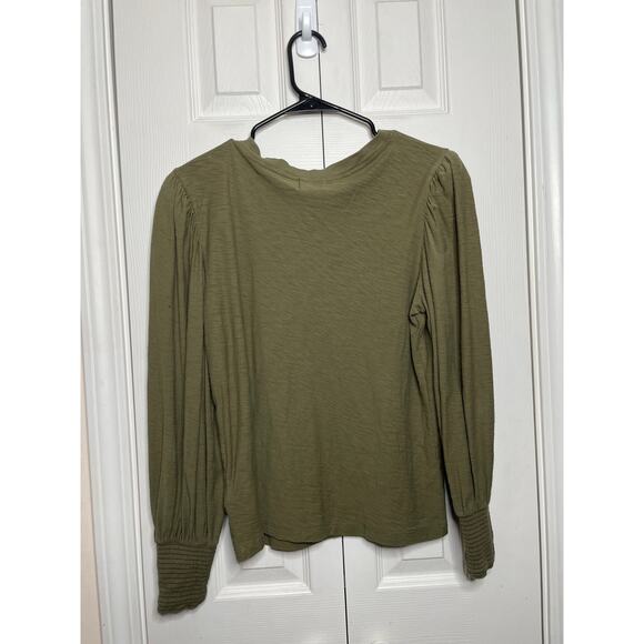 National LTD Loren Puff-Sleeve Tee Long Sleeve Pima Cotton Shirt Size Medium - Picture 9 of 9
